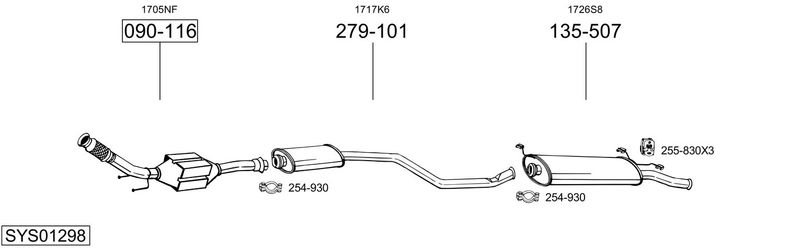 BOSAL kipufogórendszer SYS01298