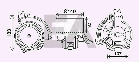 Motor eléctrico, ventilador habitáculo