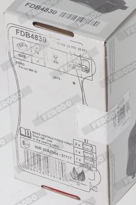 FERODO FDB4830 Brake Pad Set, disc brake