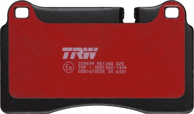 Piduriklotsi komplekt, ketaspidur, TRW GDB1670DTE