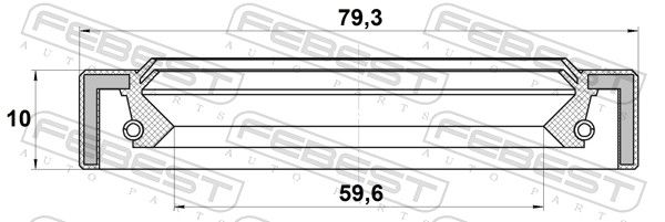 Võlli rõngastihend, veovõll, FEBEST 95IAS-61791010R