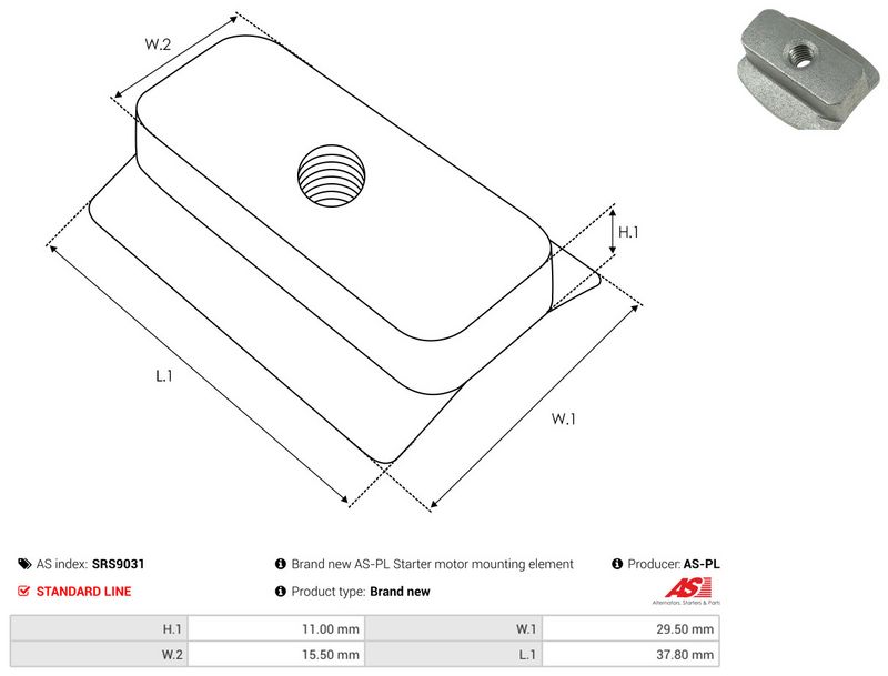 AS-PL SRS9031 Repair Kit, starter