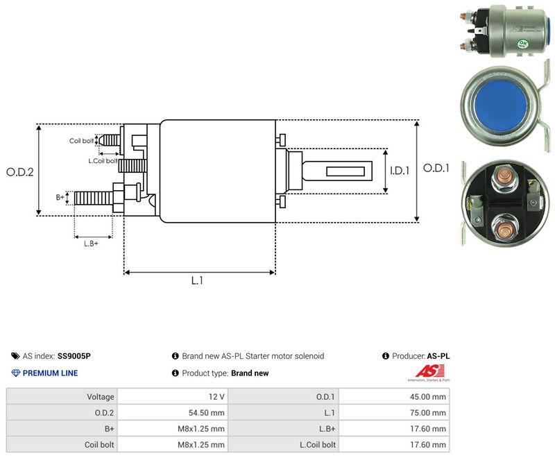 Magnetlülitus, starter, AS-PL SS9005P