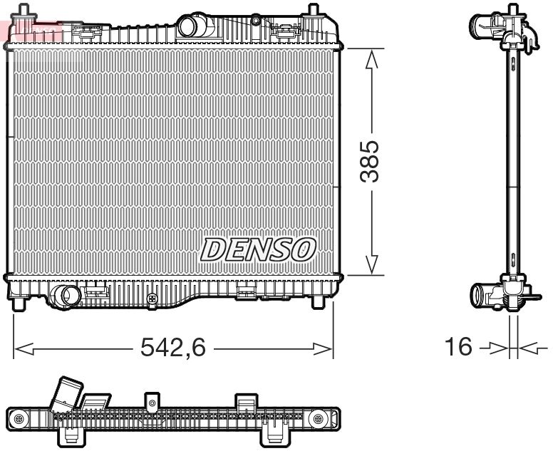 Радіатор, система охолодження двигуна, Denso DRM10123