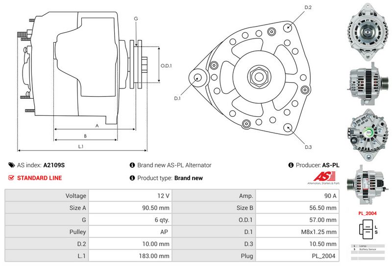 AS-PL A2109S Alternator