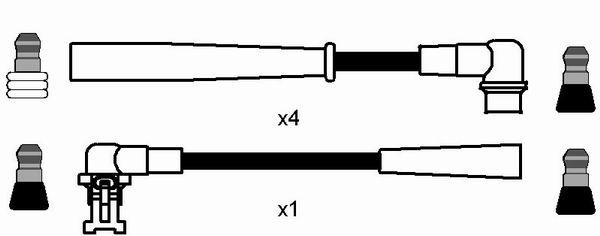 Комплект проводів високої напруги, Ngk 7368