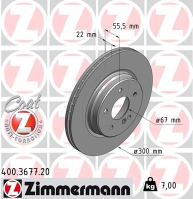 Гальмівний диск, Zimmermann 400.3677.20