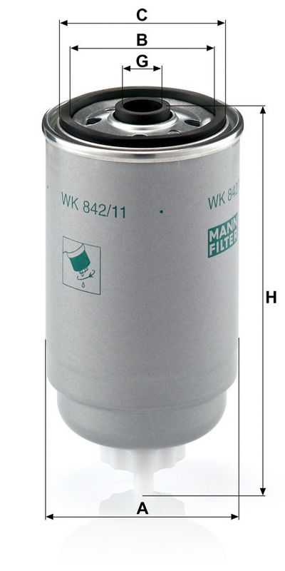 Kütusefilter, MANN-FILTER WK 842, 11