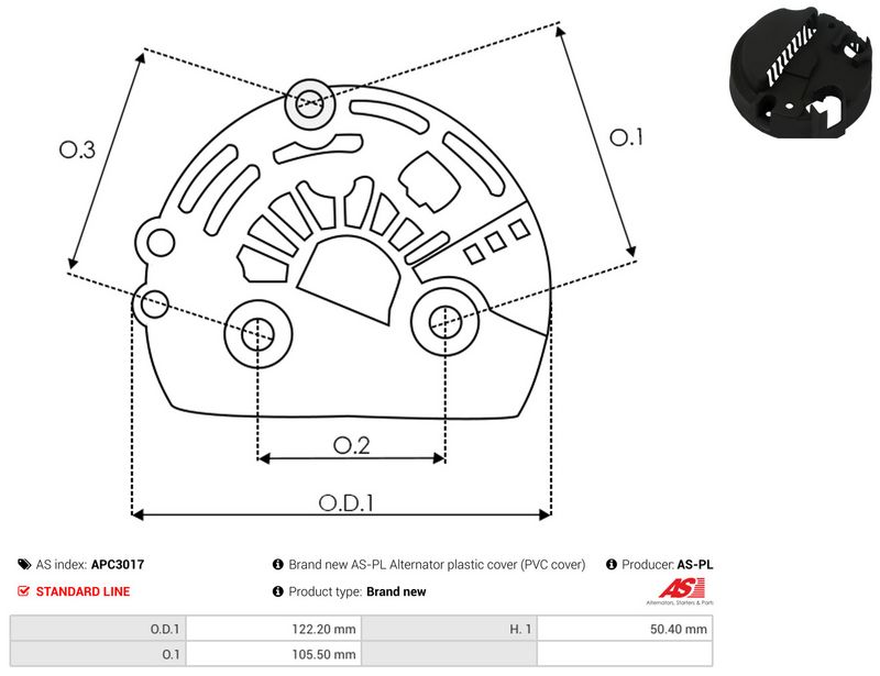 Kaitsekate, generaator, AS-PL APC3017