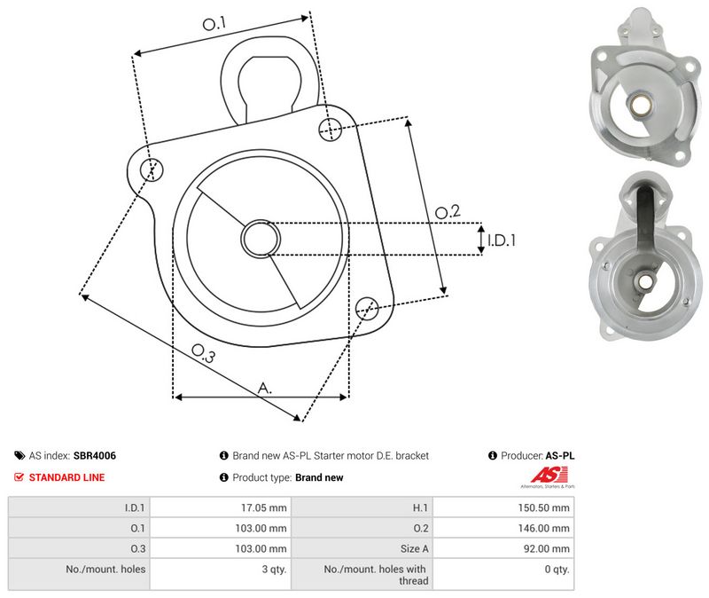 AS-PL SBR4006 Starter Lid, carburettor