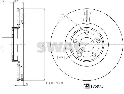 SWAG 33 10 7343 Brake Disc