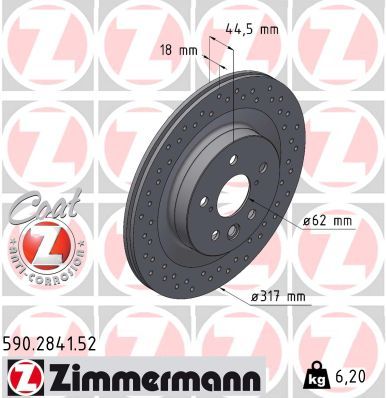 Гальмівний диск, Zimmermann 590.2841.52