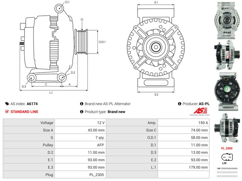 AS-PL A6174 Alternator