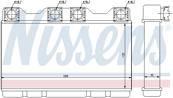 Теплообмінник, система опалення салону, BMW 7 (E38) 2.5D-5.4 03.94-11.01, Nissens 70515