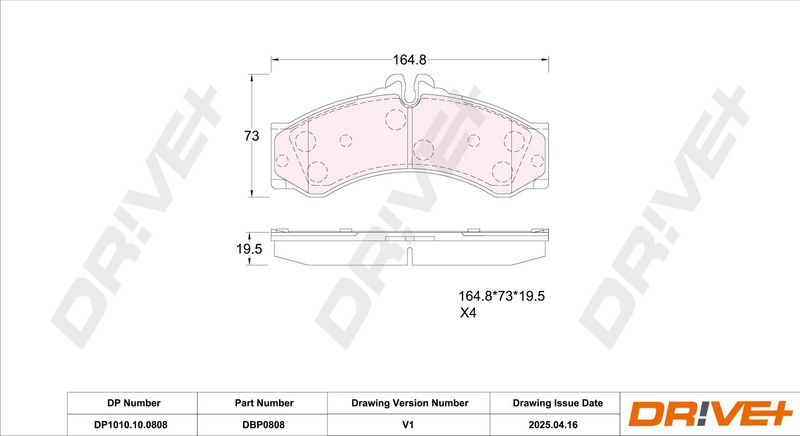 Set placute frana,frana disc DP1010.10.0808 Dr!ve+