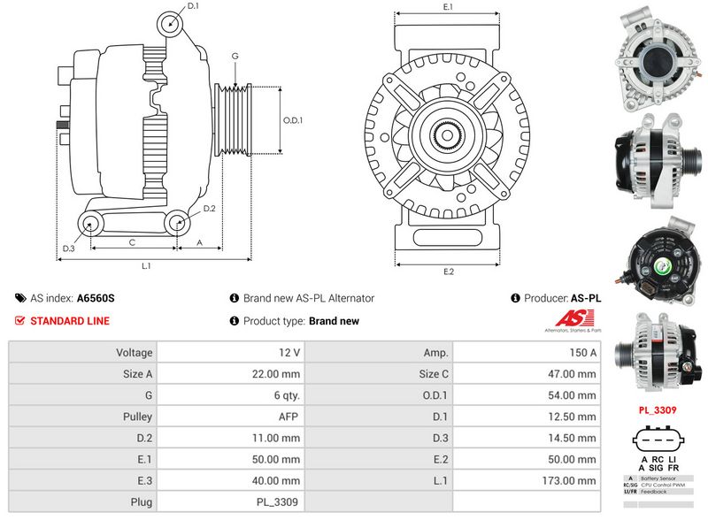 AS-PL A6560S Alternator