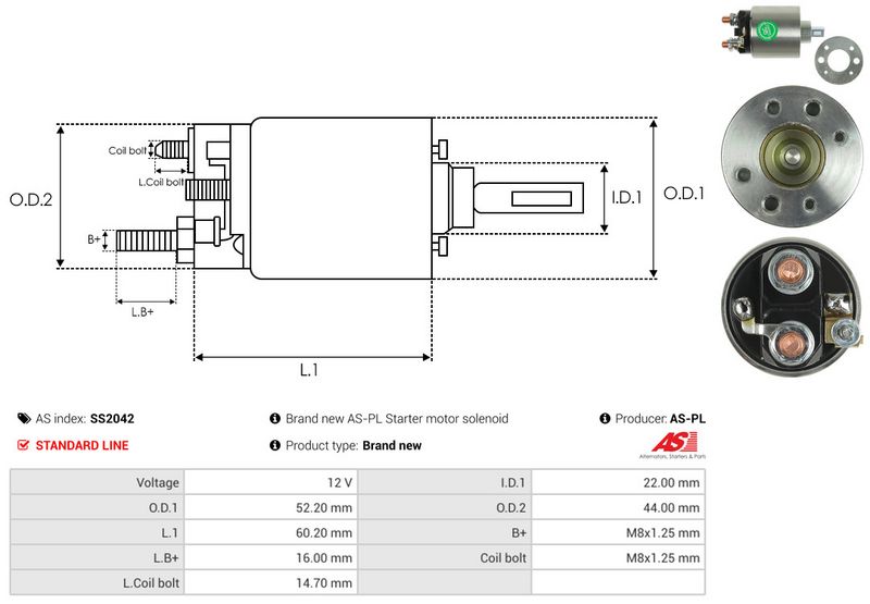 Magnetlülitus, starter, AS-PL SS2042