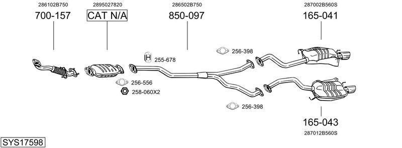 BOSAL kipufogórendszer SYS17598