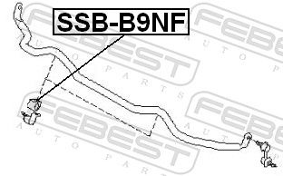 FEBEST SSB-B9NF Mounting, stabiliser bar