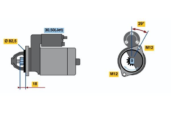 Startmotor Bosch 0 001 109 064