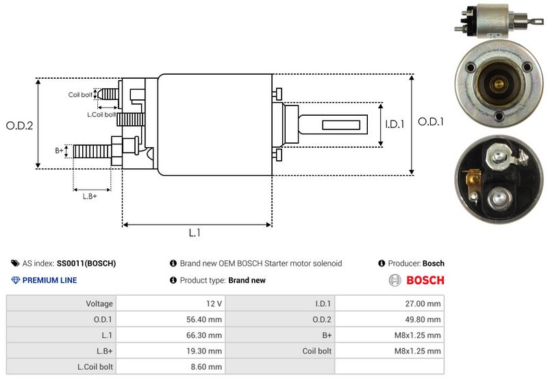 AS-PL SS0011(BOSCH) Solenoid Switch, starter