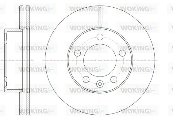 Гальмівний диск, передня вісь, з вентиляцією, 302мм, кількість отворів 5, Renault Master III Movano 11> (D61475.10) WOKING, Woking D6147510