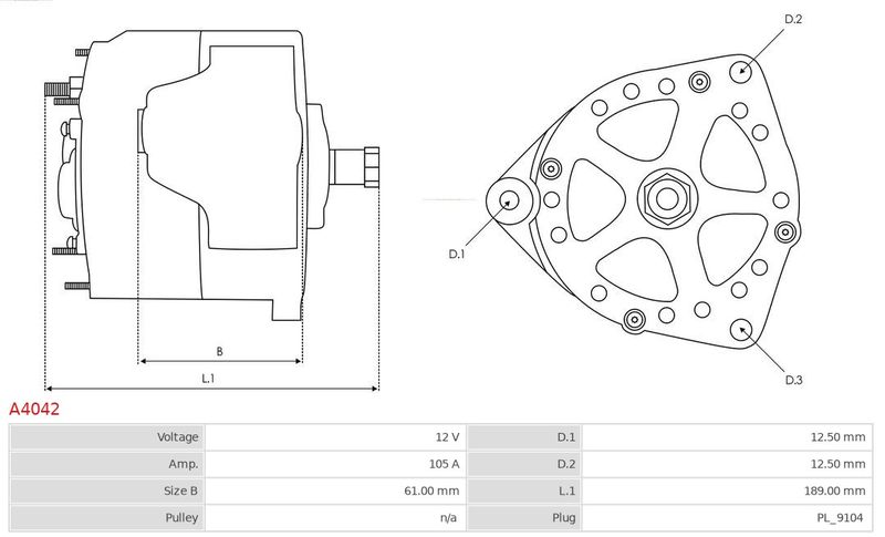 AS-PL A4042 Alternator