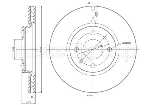 CIFAM 800-407C Brake Disc