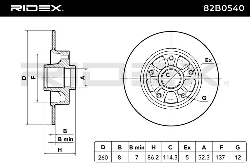 спирачен диск RIDEX