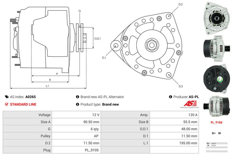 AS-PL A0265 Alternator