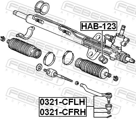 Наконечник, поперечна кермова тяга, Febest 0321-CFRH