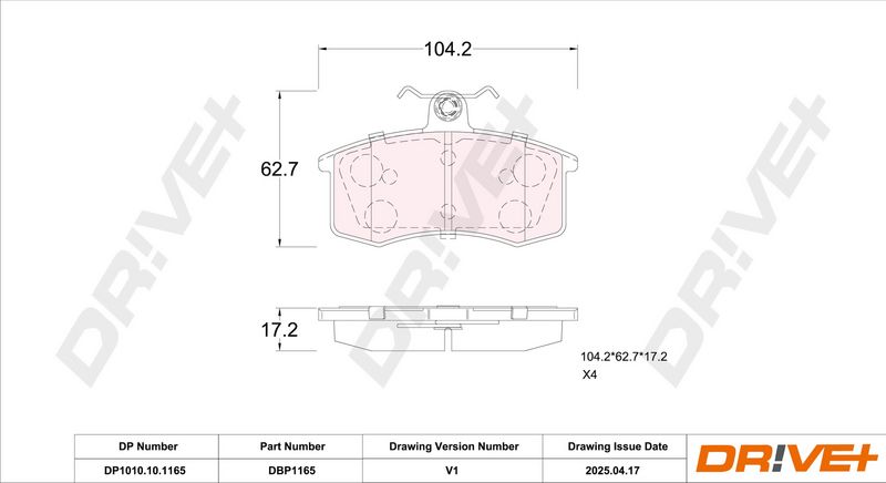 Set placute frana,frana disc DP1010.10.1165 Dr!ve+