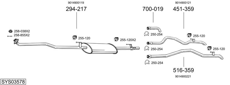 BOSAL kipufogórendszer SYS03578