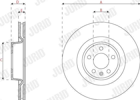 Гальмівний диск, Jurid 563309JC-1
