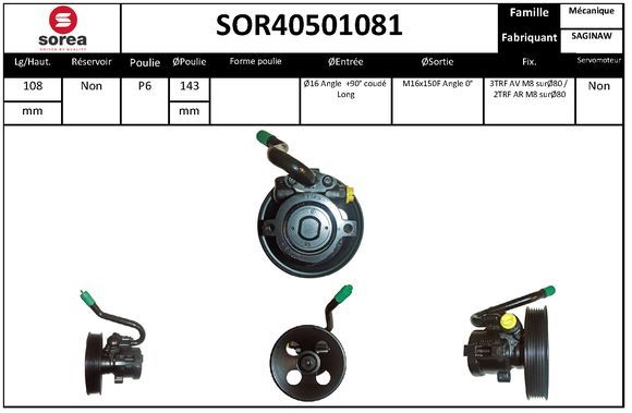 EAI hidraulikus szivattyú, kormányzás SOR40501081