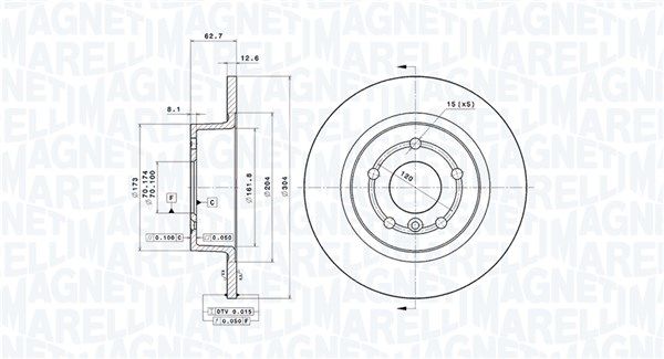 MAGNETI MARELLI féktárcsa 360406090501