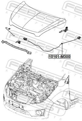 Mootorikapoti trossid, FEBEST 10101-M300