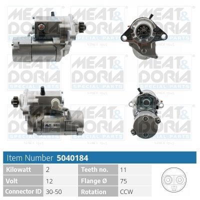 MEAT & DORIA Startmotor / Starter 5040184