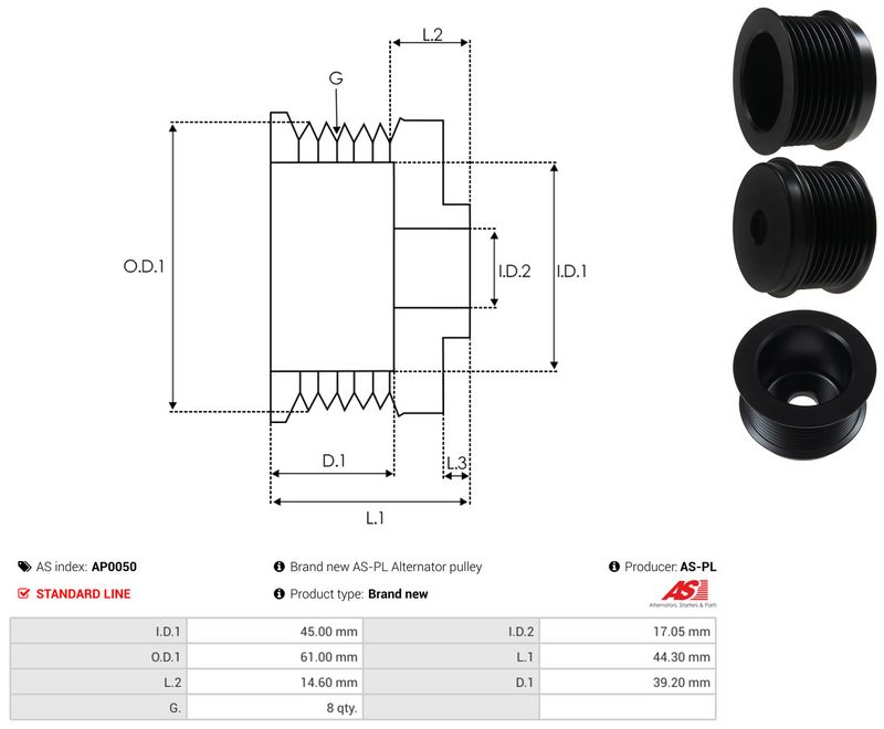 Rihmaratas, generaator, AS-PL AP0050