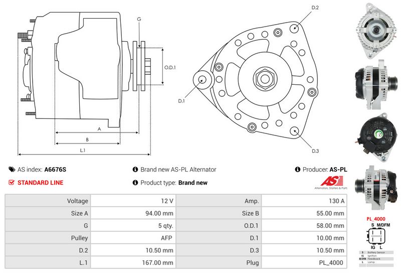 AS-PL A6676S Alternator