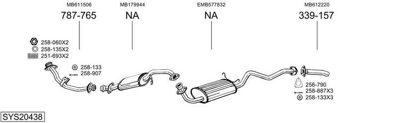 SISTEM DE ESAPAMENT BOSAL SYS20438