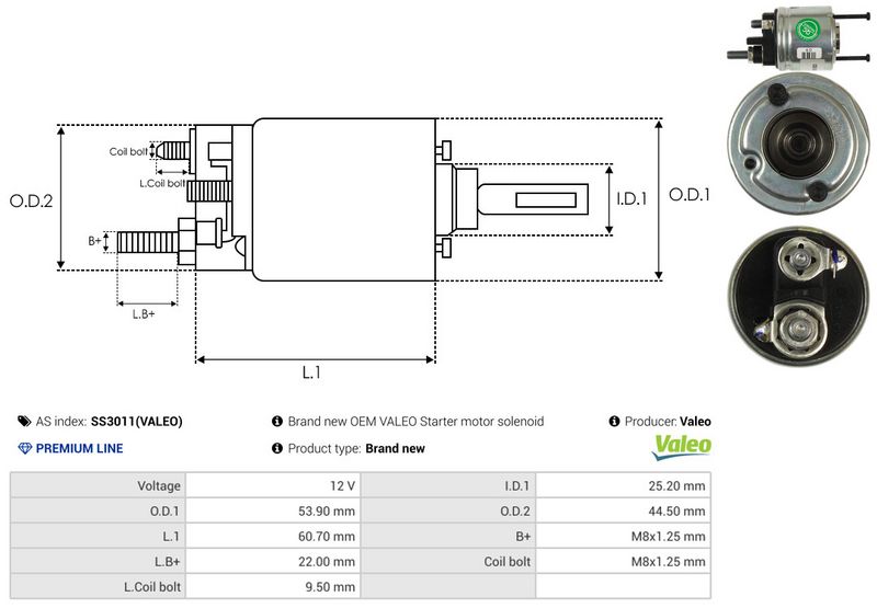 AS-PL SS3011(VALEO) Solenoid Switch, starter