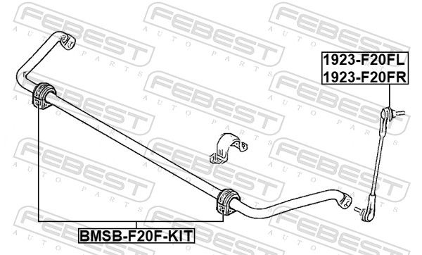 Опора, стабілізатор, Febest BMSB-F20F-KIT