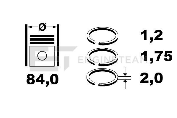 Product Image - Zuigerveerset - R1000500 - ET ENGINETEAM