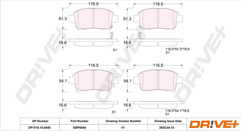 Set placute frana,frana disc DP1010.10.0048 Dr!ve+