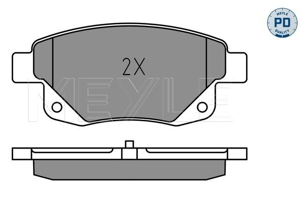 Комплект гальмівних накладок, дискове гальмо, Meyle 0252448617PD