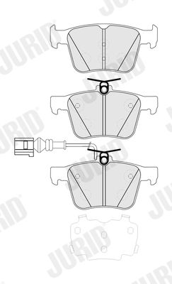 Комплект гальмівних накладок, дискове гальмо, Jurid 574126J