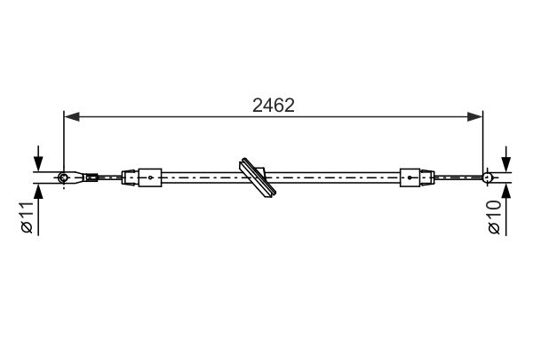 BOSCH Mercedess трос гальм.передн.2462/306mm Sprinter 06-