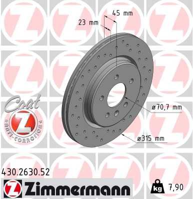 Гальмівний диск, Zimmermann 430.2630.52