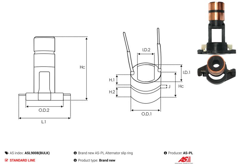 Rõngas, generaator, AS-PL ASL9008 (BULK)